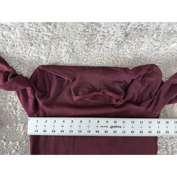 French Connection Size M Mock Neck Mini Shirt Dress Red Long Sleeve Pullover - Picture 4 of 8